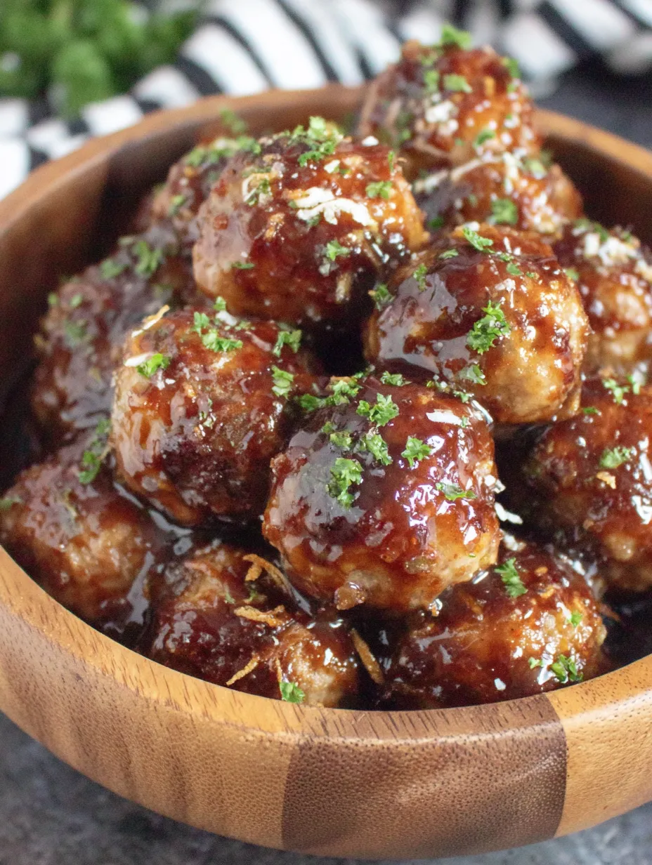 A bowl of meatballs with a brown sauce.