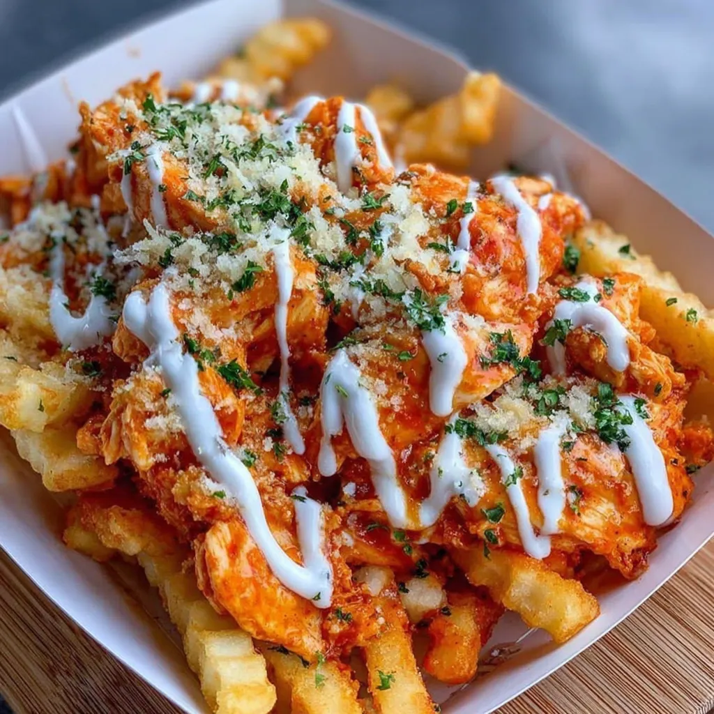 A plate of buffalo chicken fries.