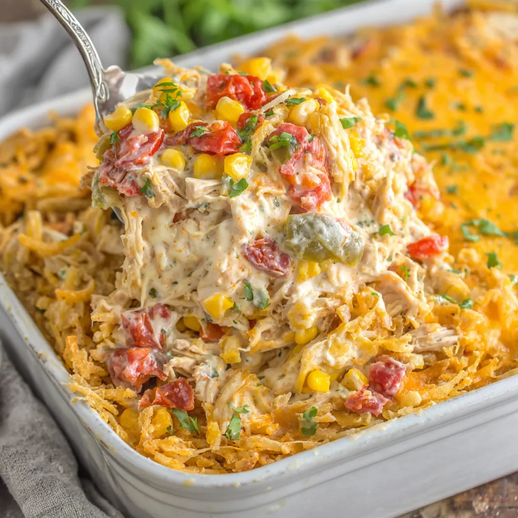 A white bowl filled with a delicious casserole.