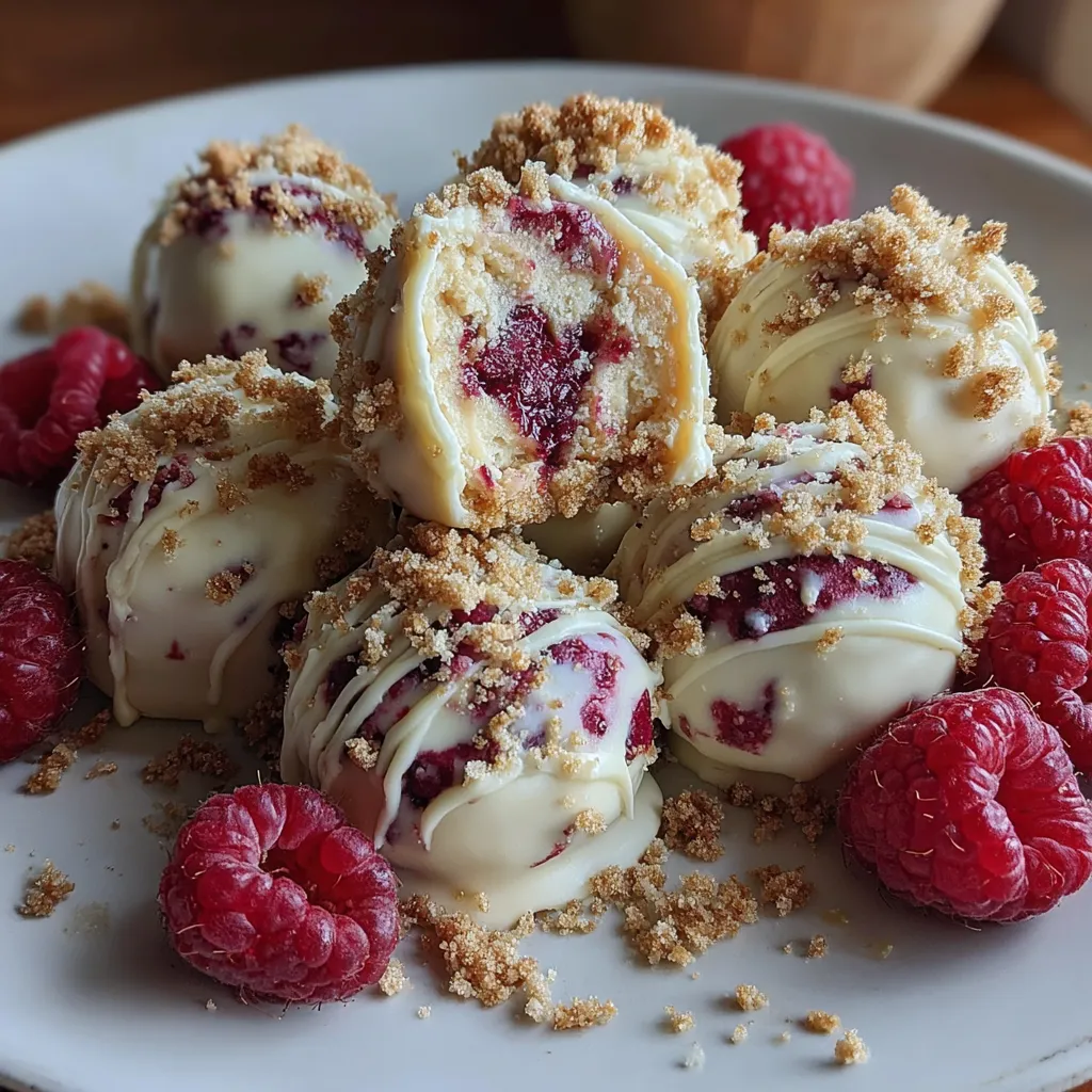 White chocolate raspberry cheesecake bites.