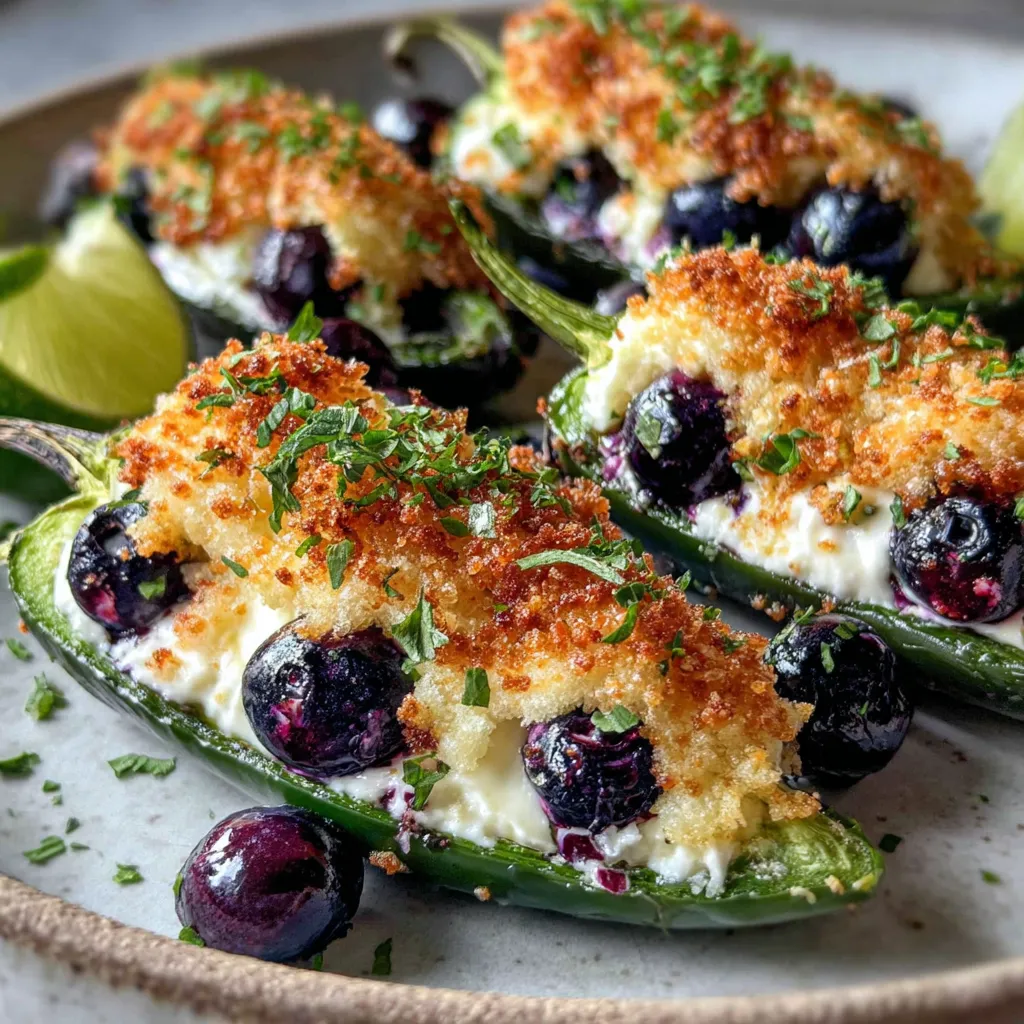 Sweet Heat Jalapeño Poppers with Brie & Blueberries.
