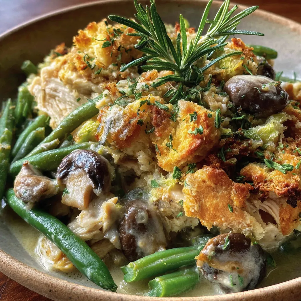 A plate of food with chicken and stuffing.