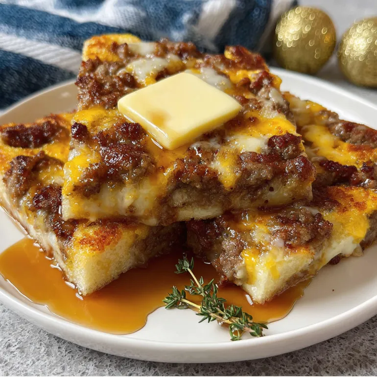 A plate of sausage cheese pancakes.