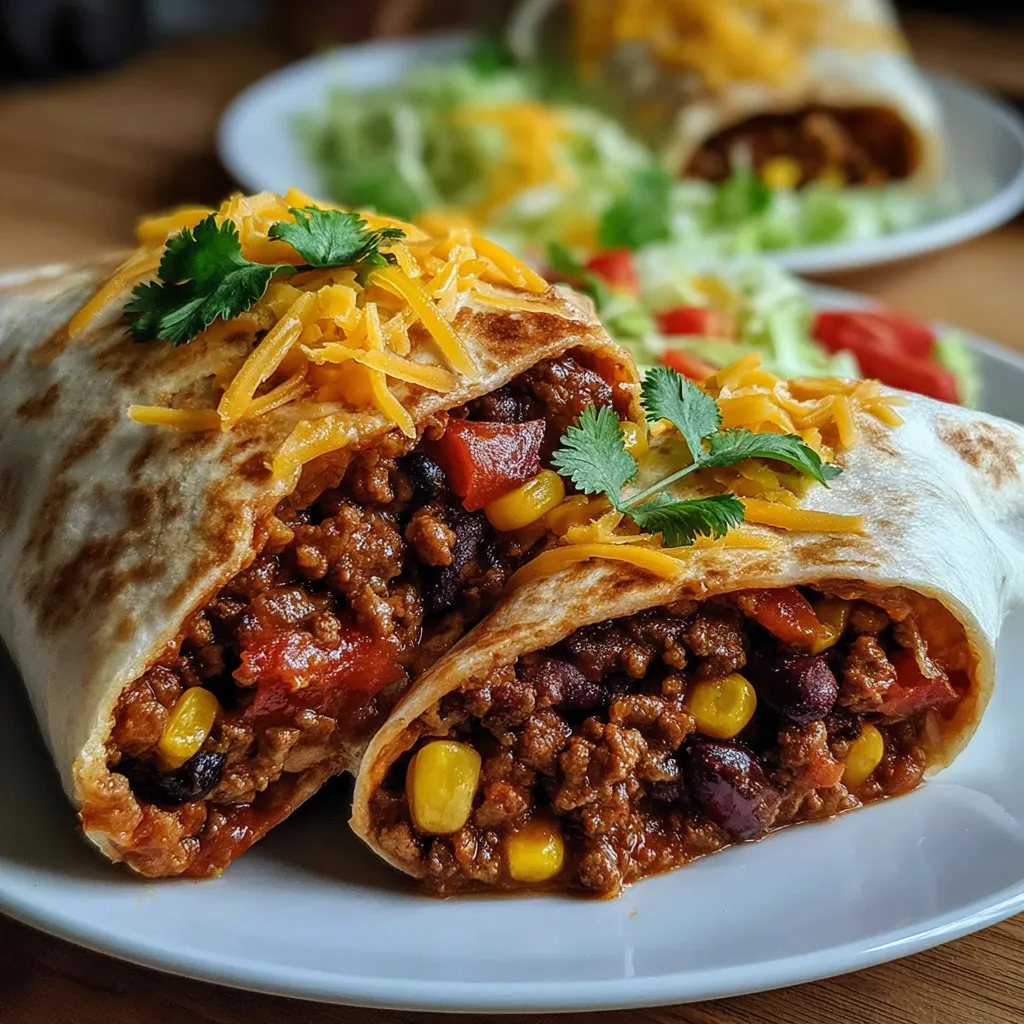 A plate of food with a chicken burrito and a salad.
