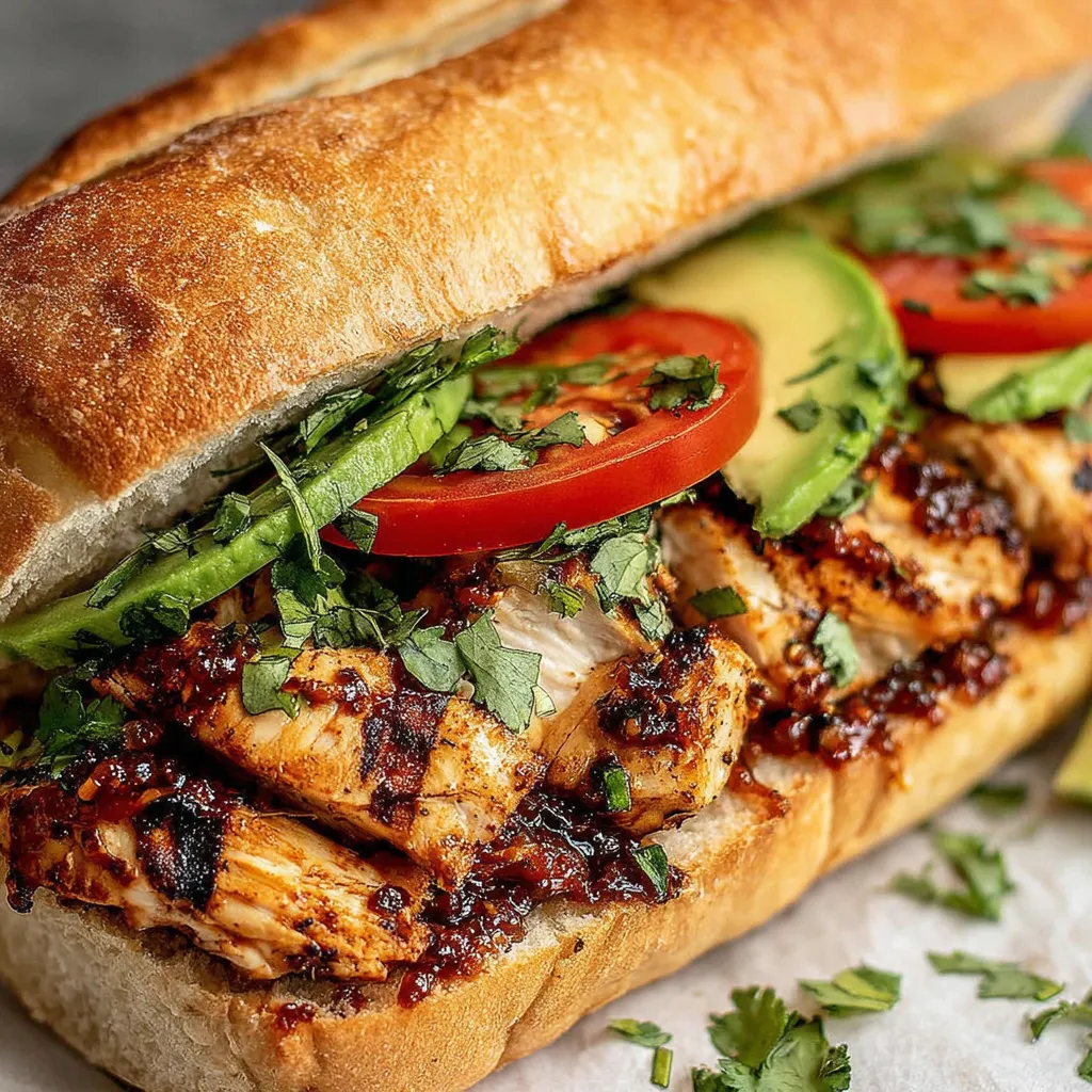 A flavor-packed chicken torta sandwich.