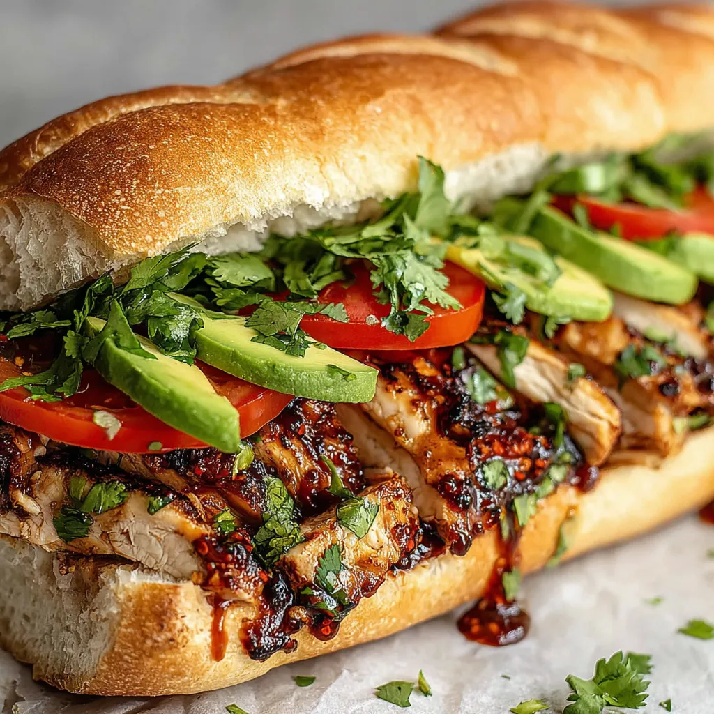 A flavor-packed chicken torta sandwich.