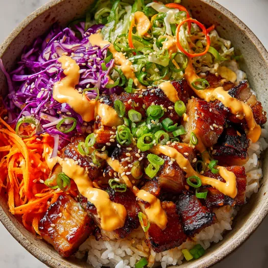 A bowl of Korean BBQ chicken.