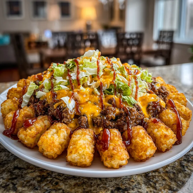 A plate of food with a cheesy sauce on top.