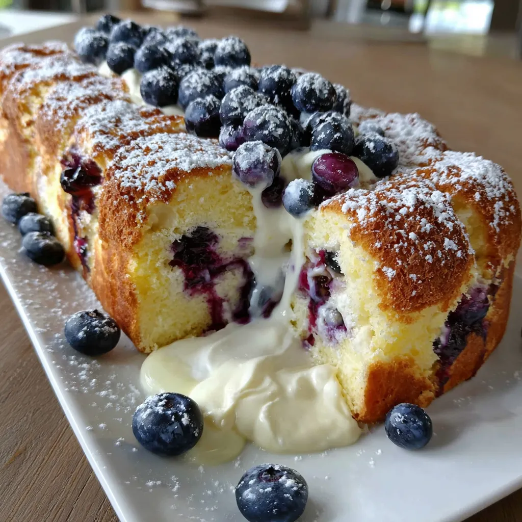 A slice of cottage cheese blueberry cloud bread.
