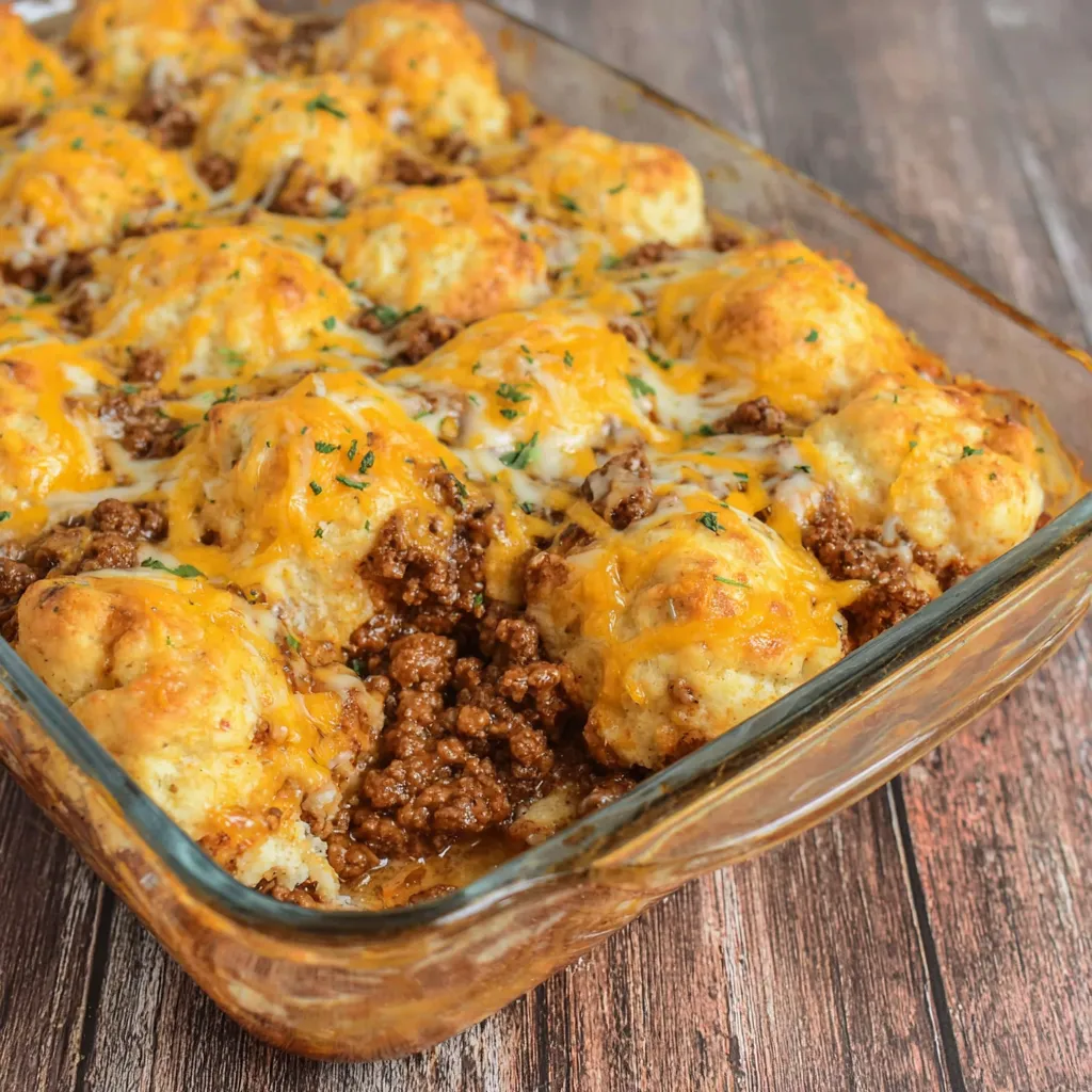 A casserole with meat and cheese.