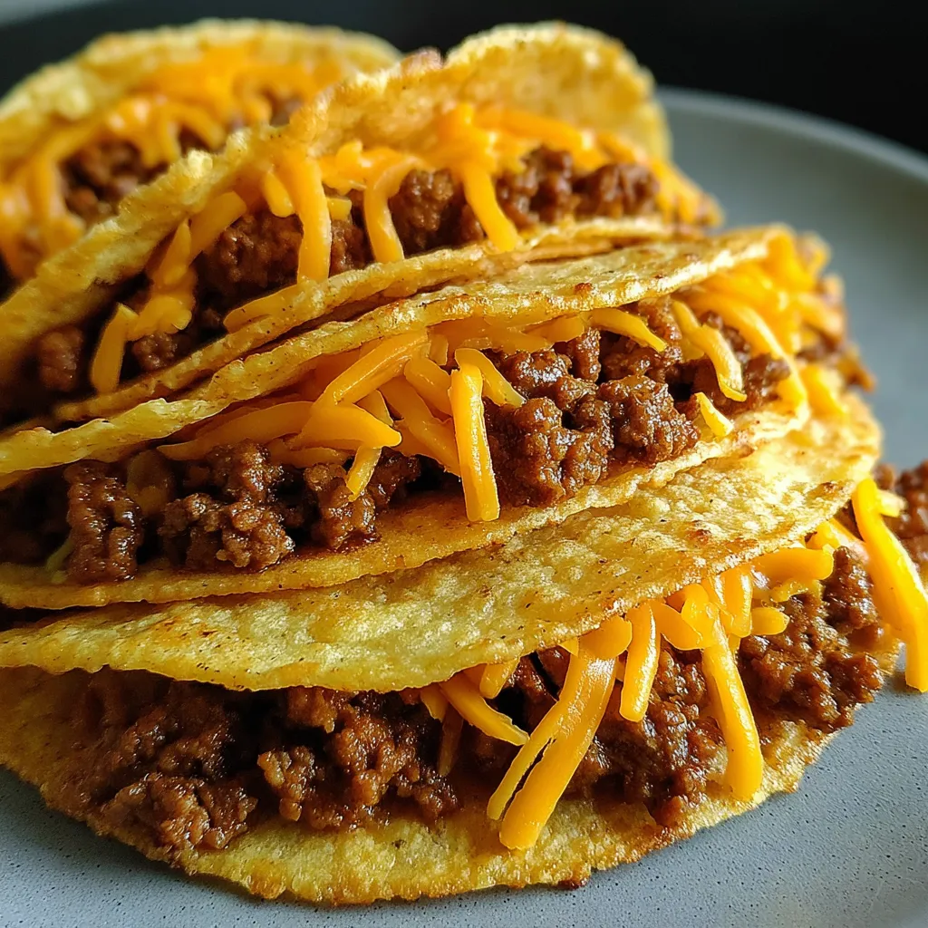 A plate of ground beef baked tacos.