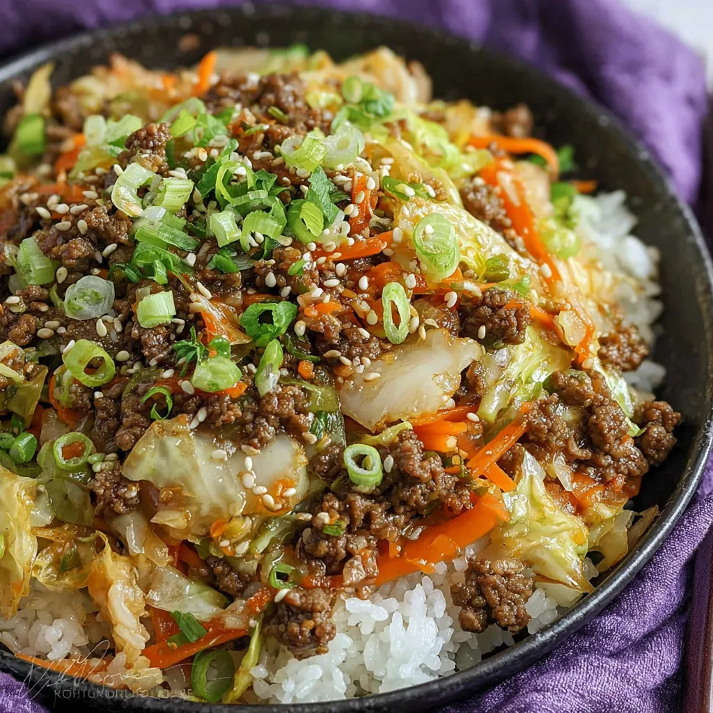 A bowl of food with carrots and rice.