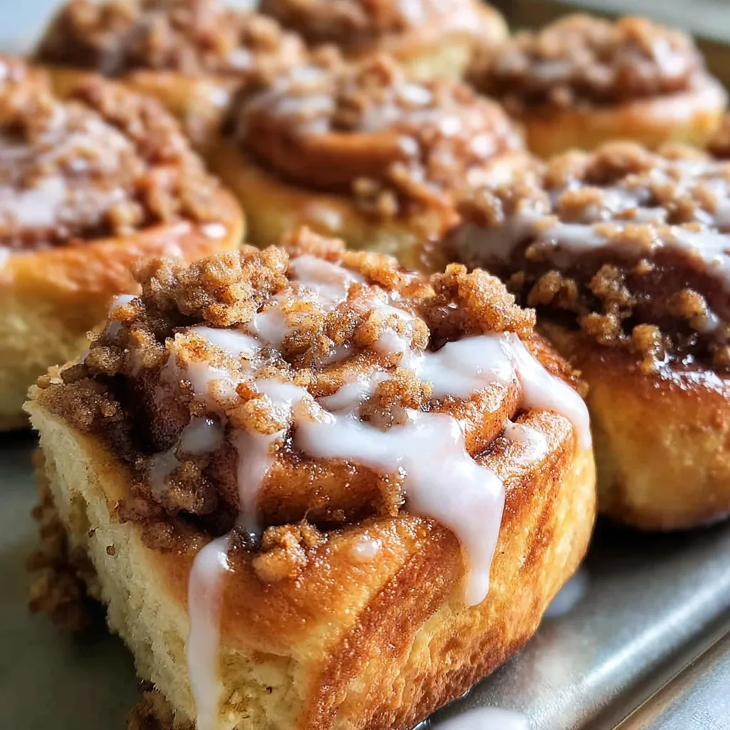Brown butter cinnamon rolls on a tray.