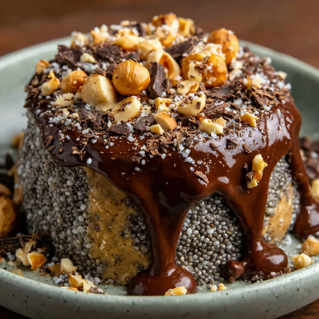 A chocolate peanut butter chia dessert.