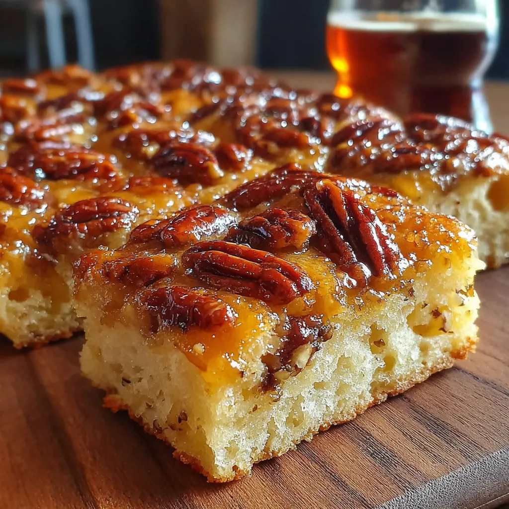 A slice of pecan focaccia bread.