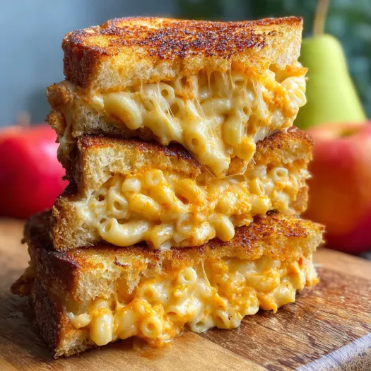 A grilled mac and cheese sandwich.