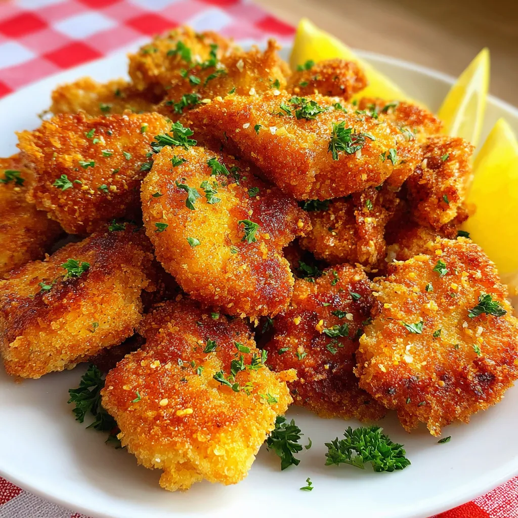 A plate of fried catfish nuggets.