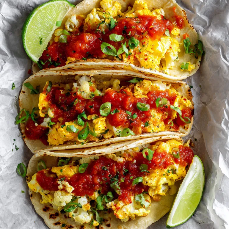 Migas Breakfast Tacos with a side of lime.