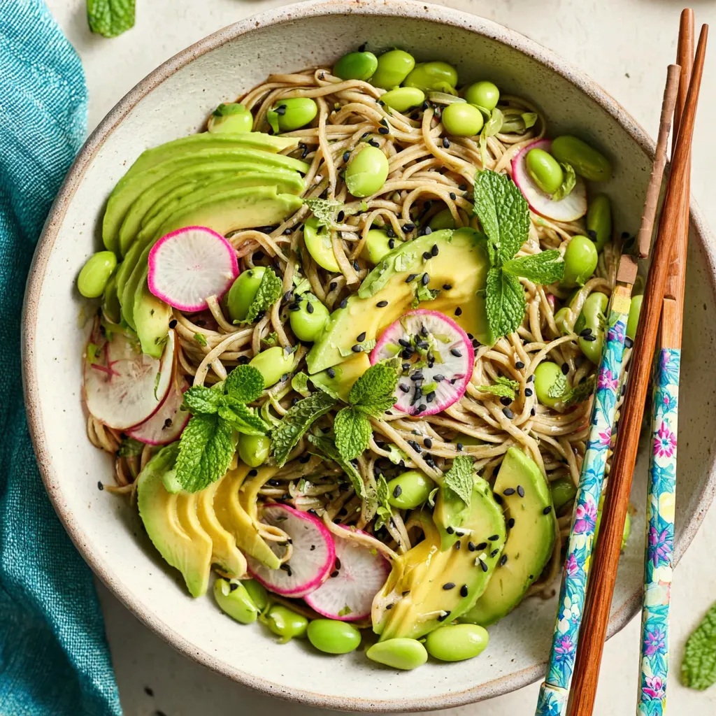 A bowl of noodles with vegetables and a spoon.
