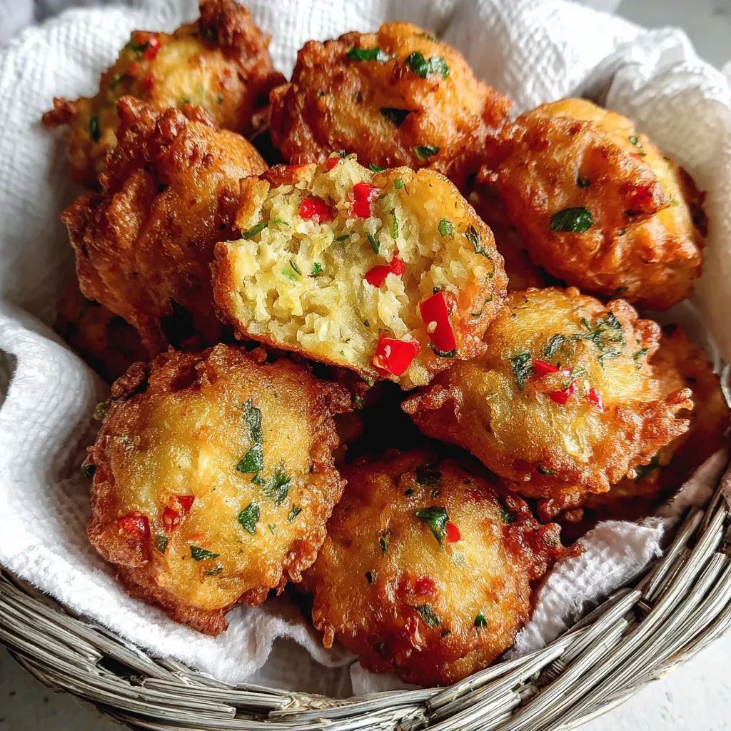 A basket of crispy saltfish fritters.