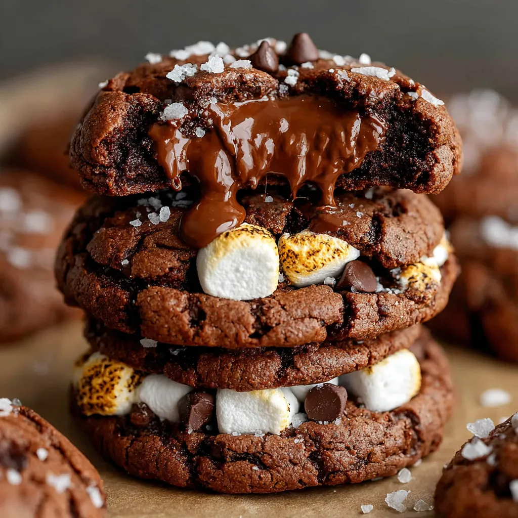 Marshmallow Nutella Chocolate Cookies.