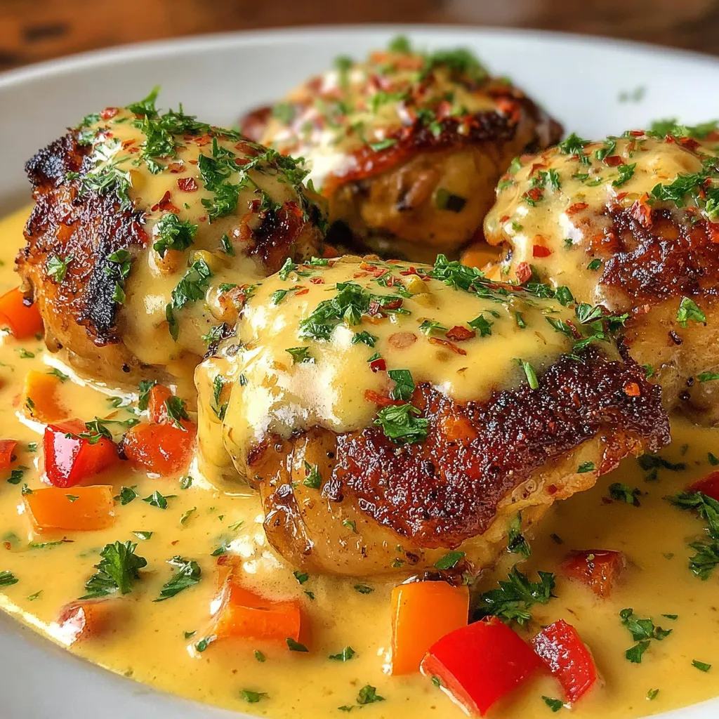 A plate of food with a creamy keto pollo con queso.