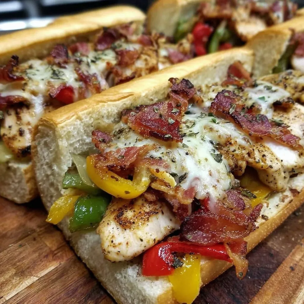 A chicken bacon ranch sub sandwich.
