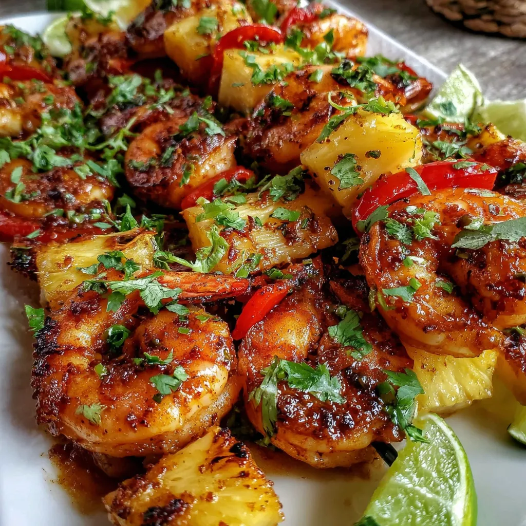 Grilled Shrimp Pineapple Skewers.