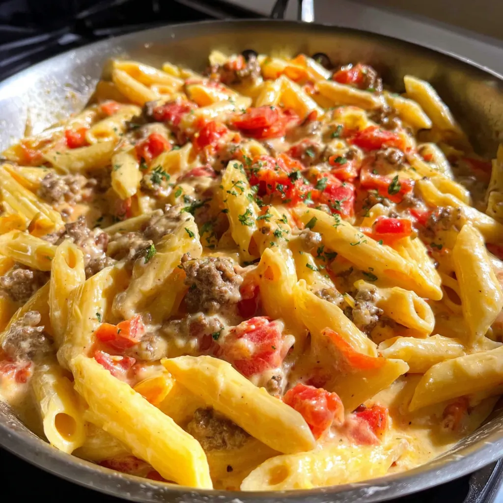 A pan of Rotel Pasta.