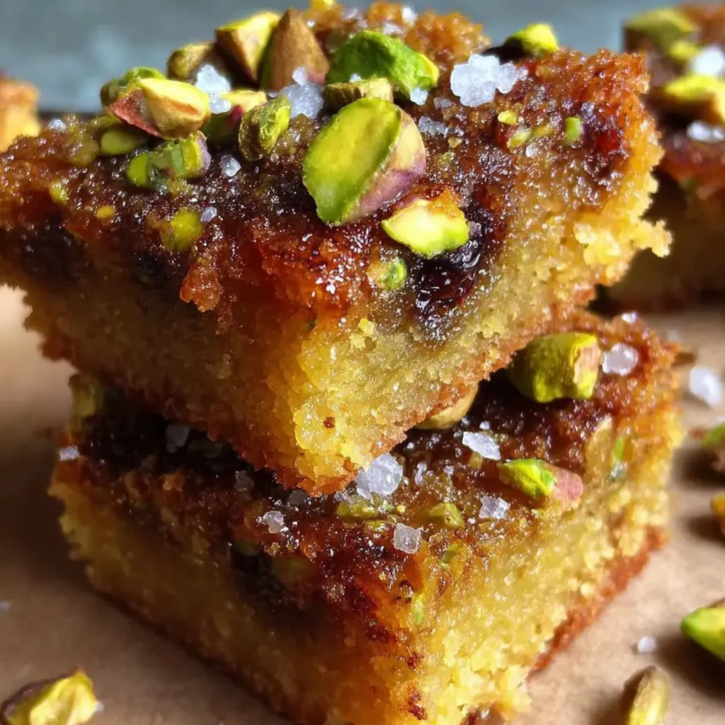 Brown butter honey pistachio bars.