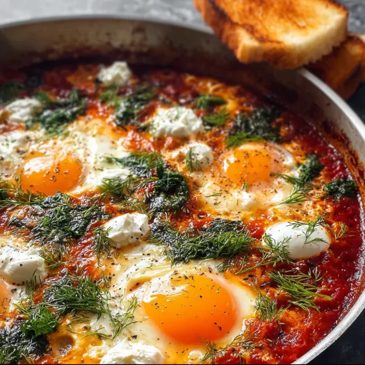 A dish of eggs in purgatory.