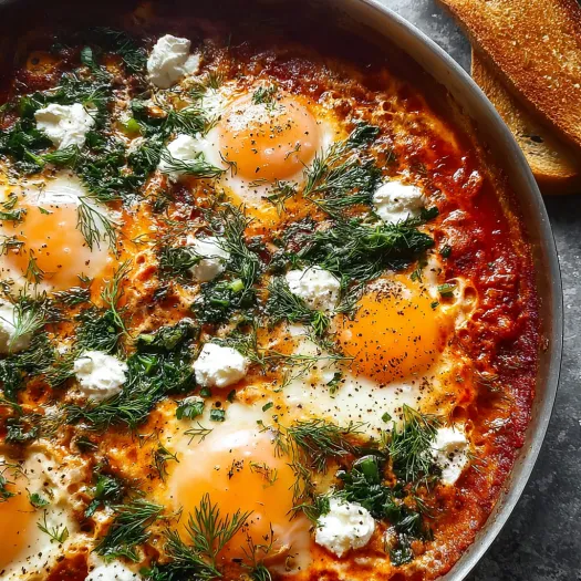 A dish of eggs in purgatory.