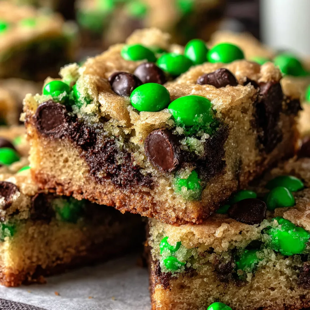 Green and brown chocolate chip cookies.