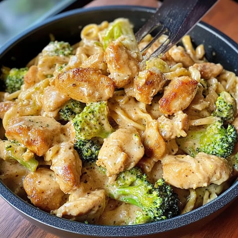 A bowl of chicken and broccoli.