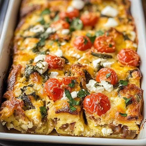 A dish of Mediterranean Breakfast Casserole.