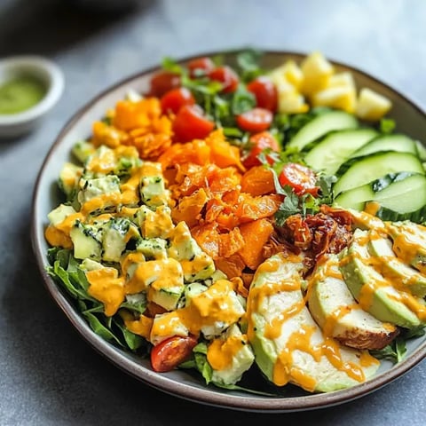 A bowl of vegetables with a sauce.