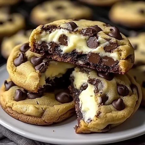 A dish filled with chocolate chip cookies.